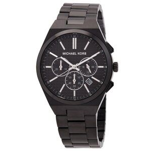 NWT Authentic Michael Kors Lennox Chronograph Quartz Black Dial Watch